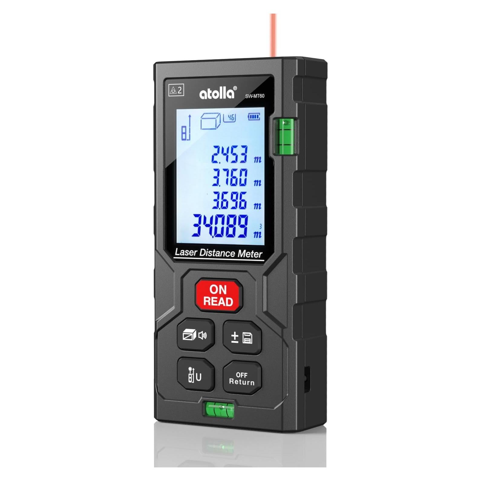 Medidor de Distancia Láser Atolla 60m con Pantalla LCD