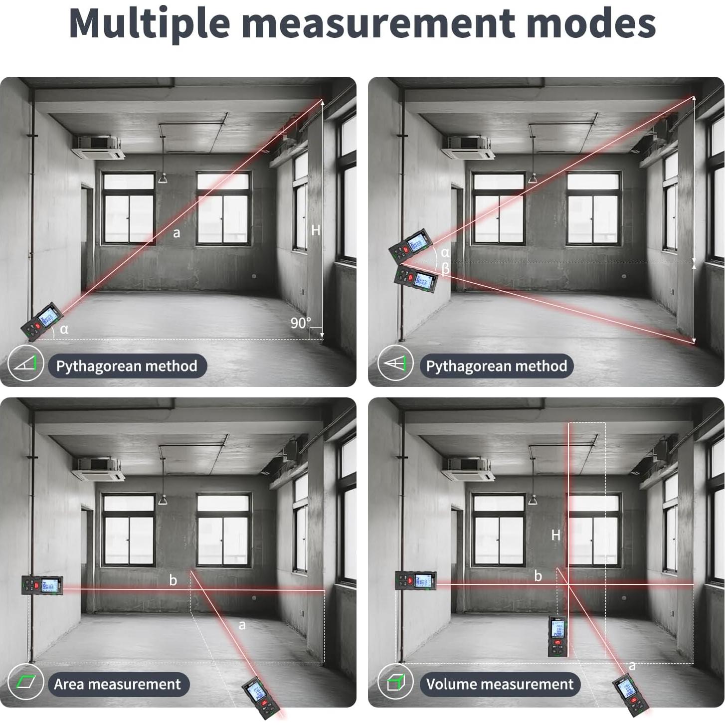 Medidor de Distancia Láser Atolla 60m con Pantalla LCD