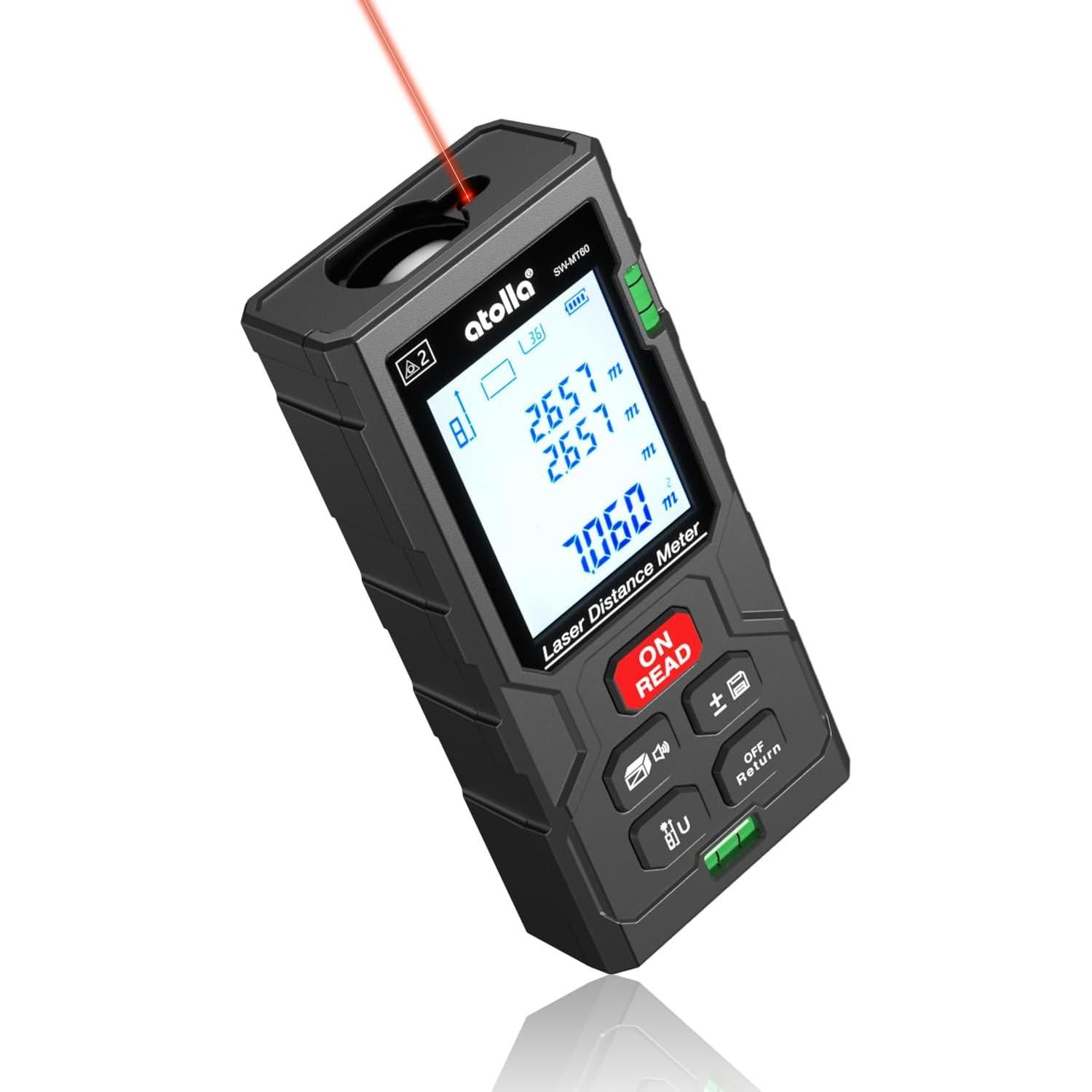 Medidor de Distancia Láser Atolla 60m con Pantalla LCD