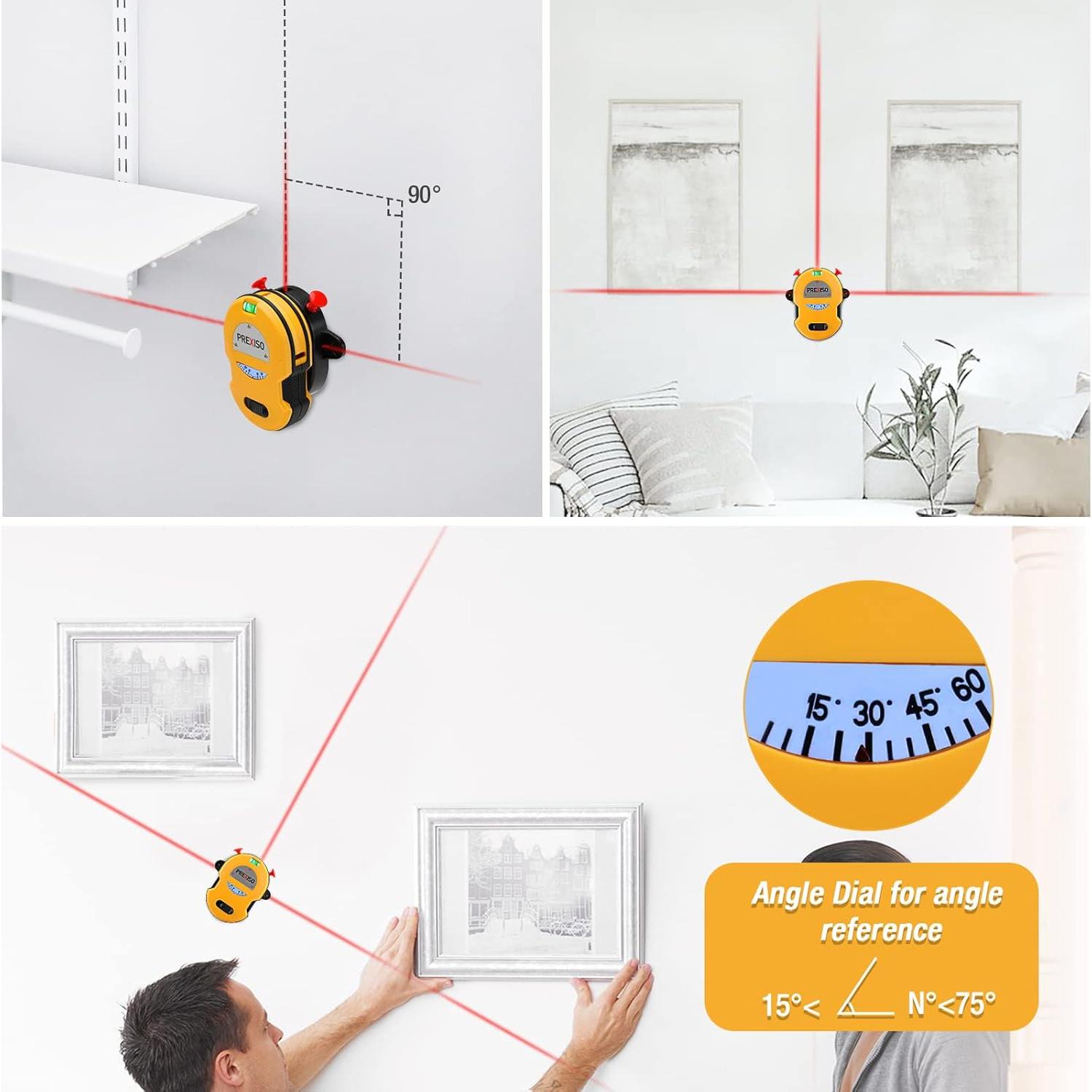 Medidor Láser 65.5m y Nivel Láser PREXISO 9.1m Multifuncional