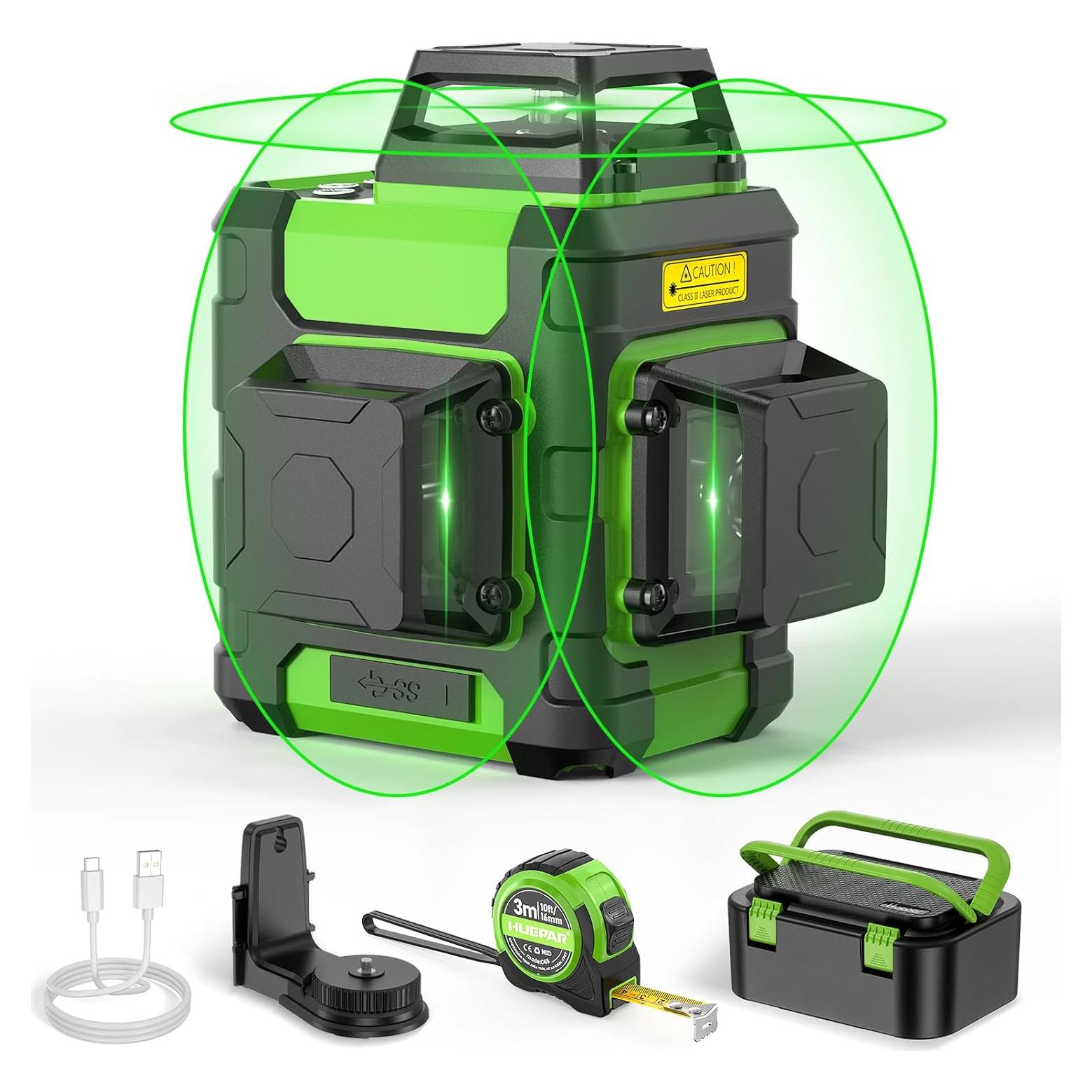 Nivel Láser Huepar 3D 360° Verde Autonivelante con Batería