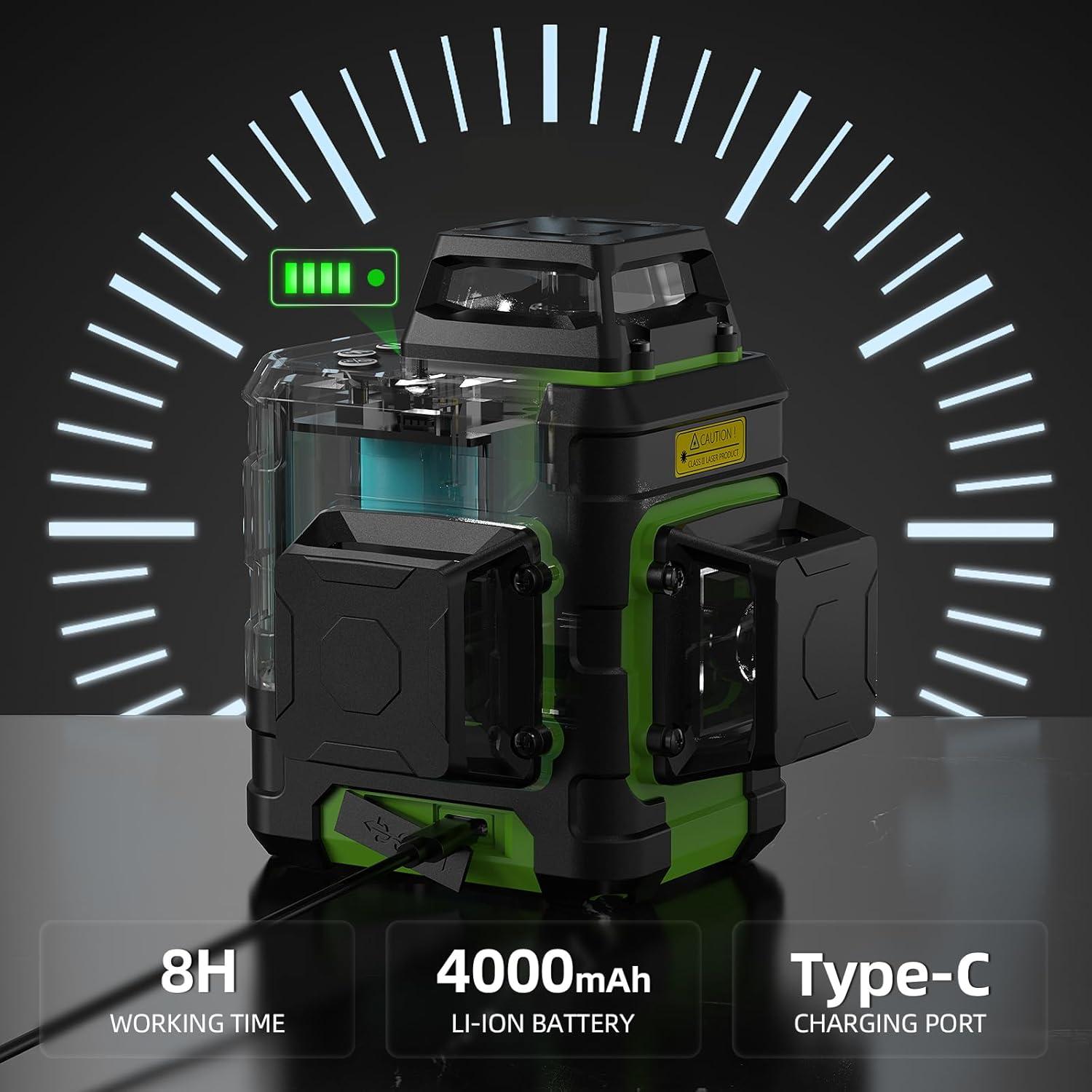 Nivel Láser Huepar 3D 360° Verde Autonivelante con Batería