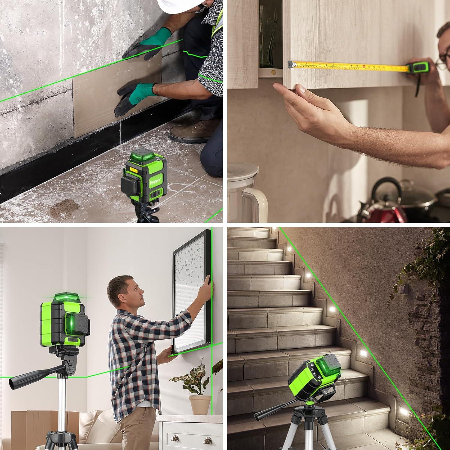 Nivel Láser Huepar 3D 360° Verde Autonivelante con Batería