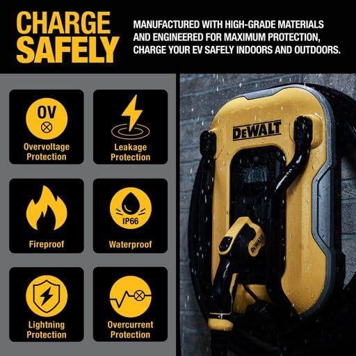 Cargador de Vehículo Eléctrico DEWALT 48A 240V con Bluetooth