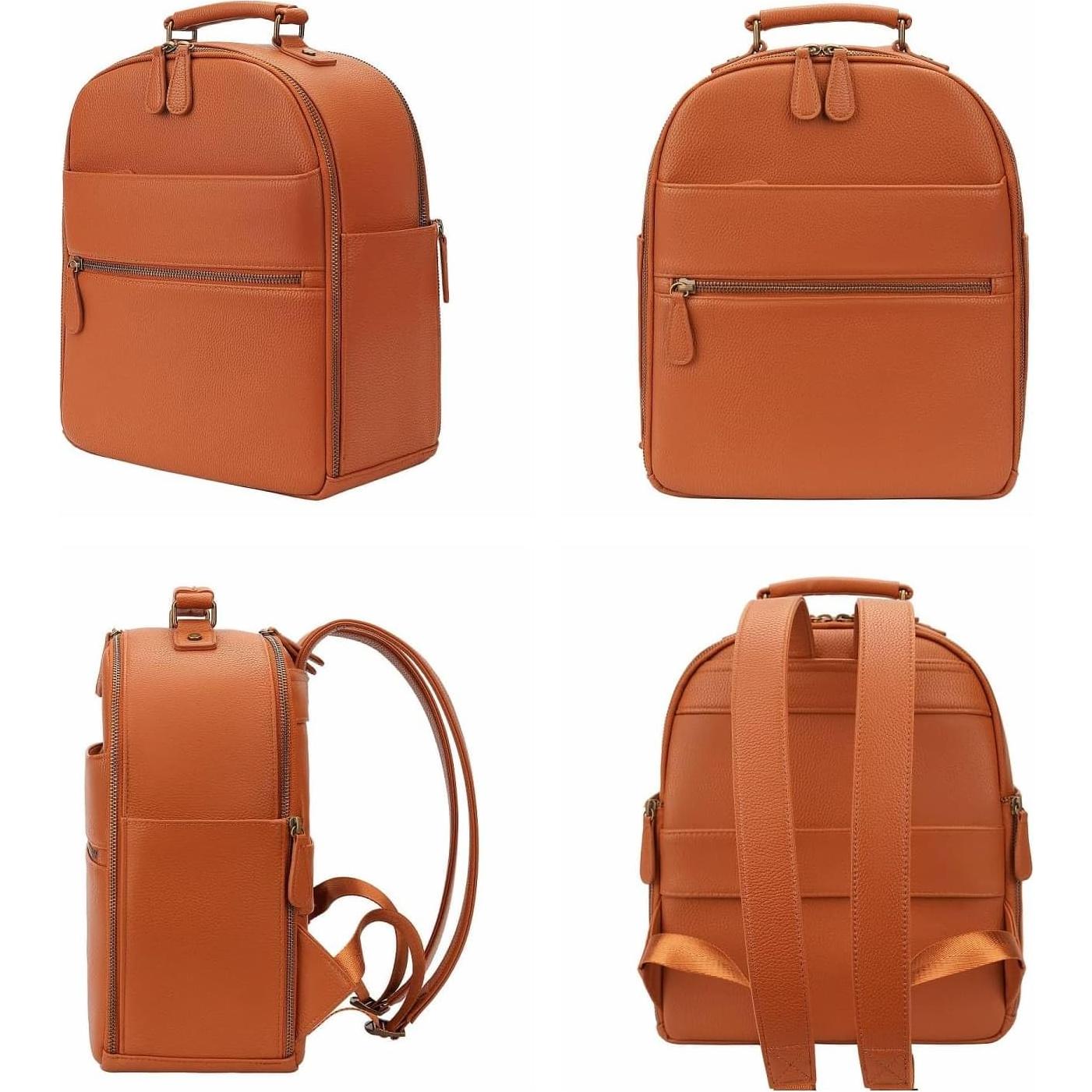 Mochila para Cámara Profesional 10L Cuero PU Marrón con Compartimento para Tableta 11"