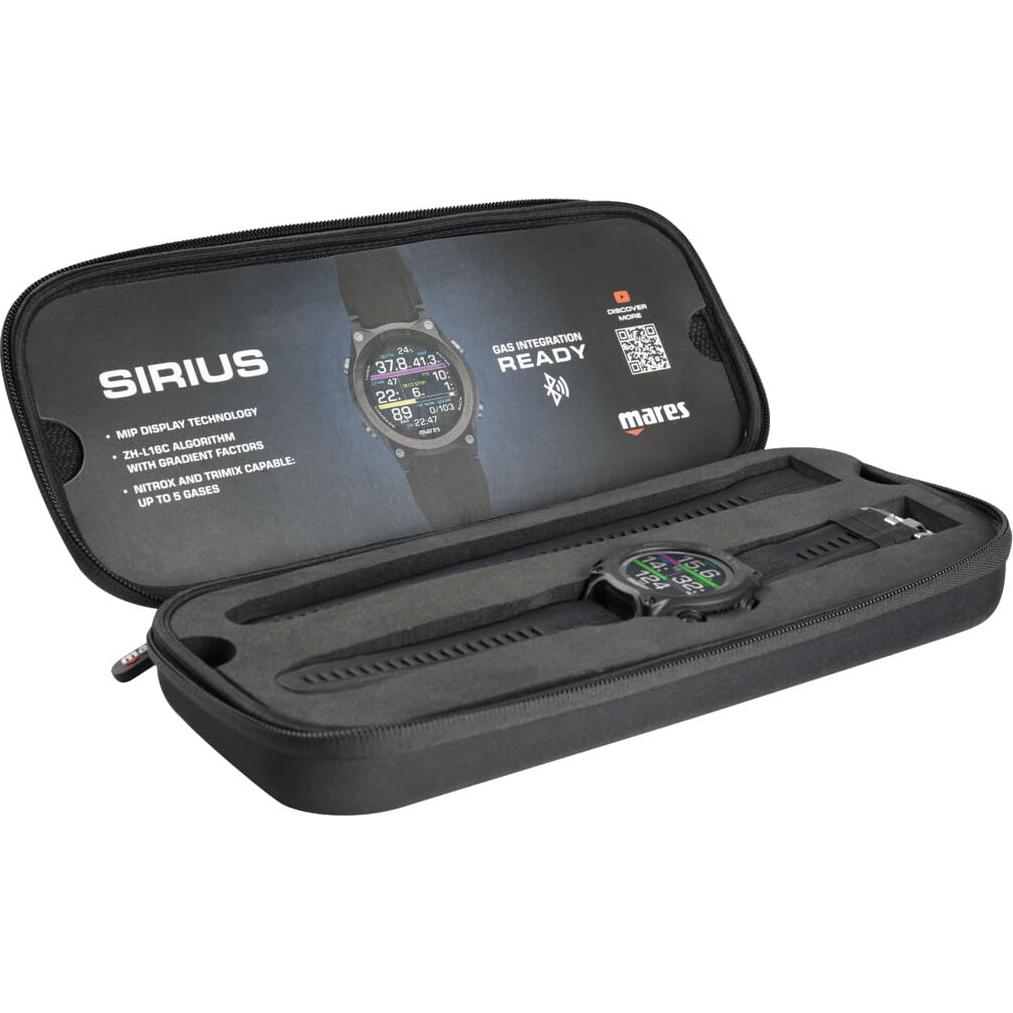 MARES Computadora de Buceo Sirius Reloj Negro Plata