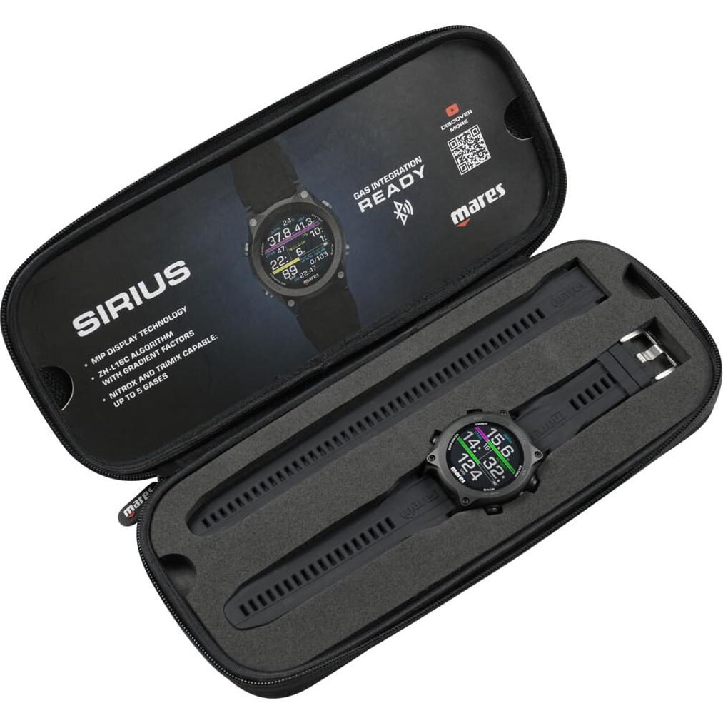 MARES Computadora de Buceo Sirius Reloj Negro Plata