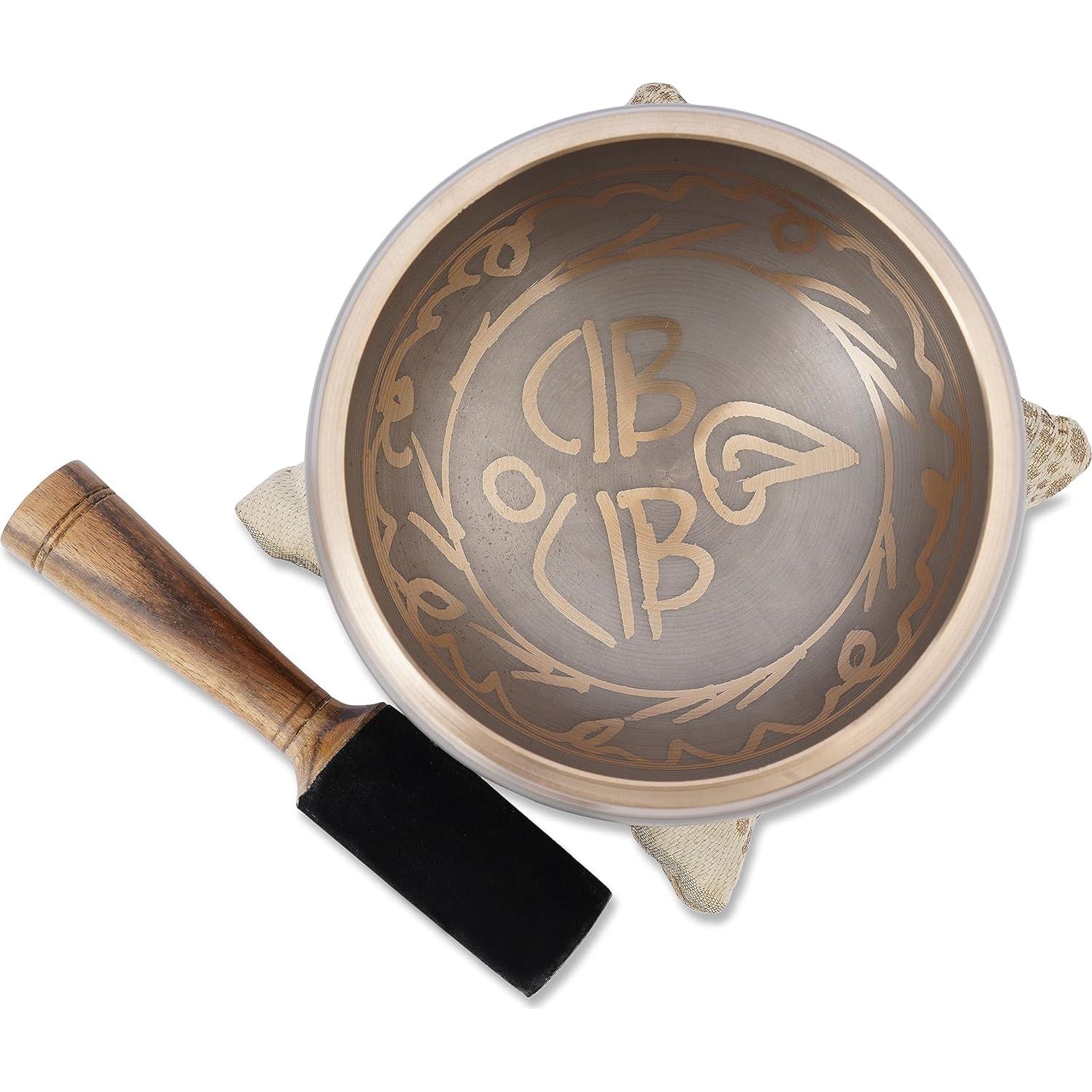 Juego de Cuencos Cantores Tibetanos Ajuny 10.16 cm Beige