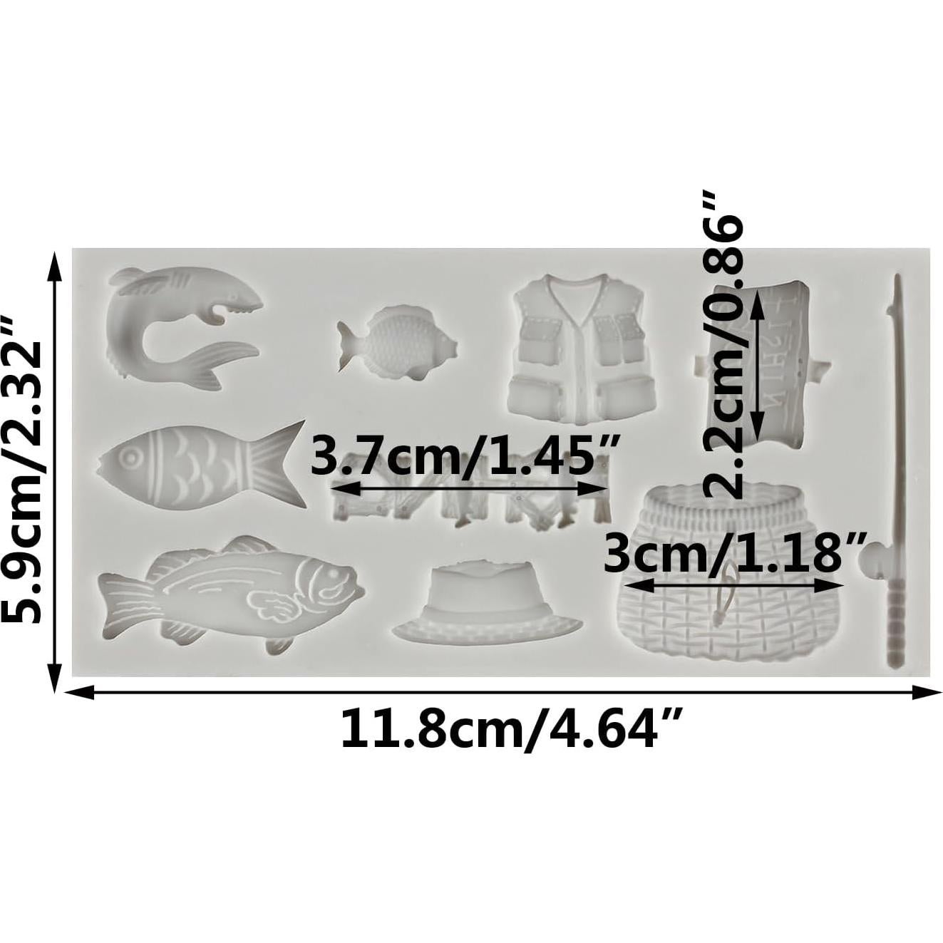 Molde de Silicona para Fondant de Herramientas de Pesca MINFEIDMS