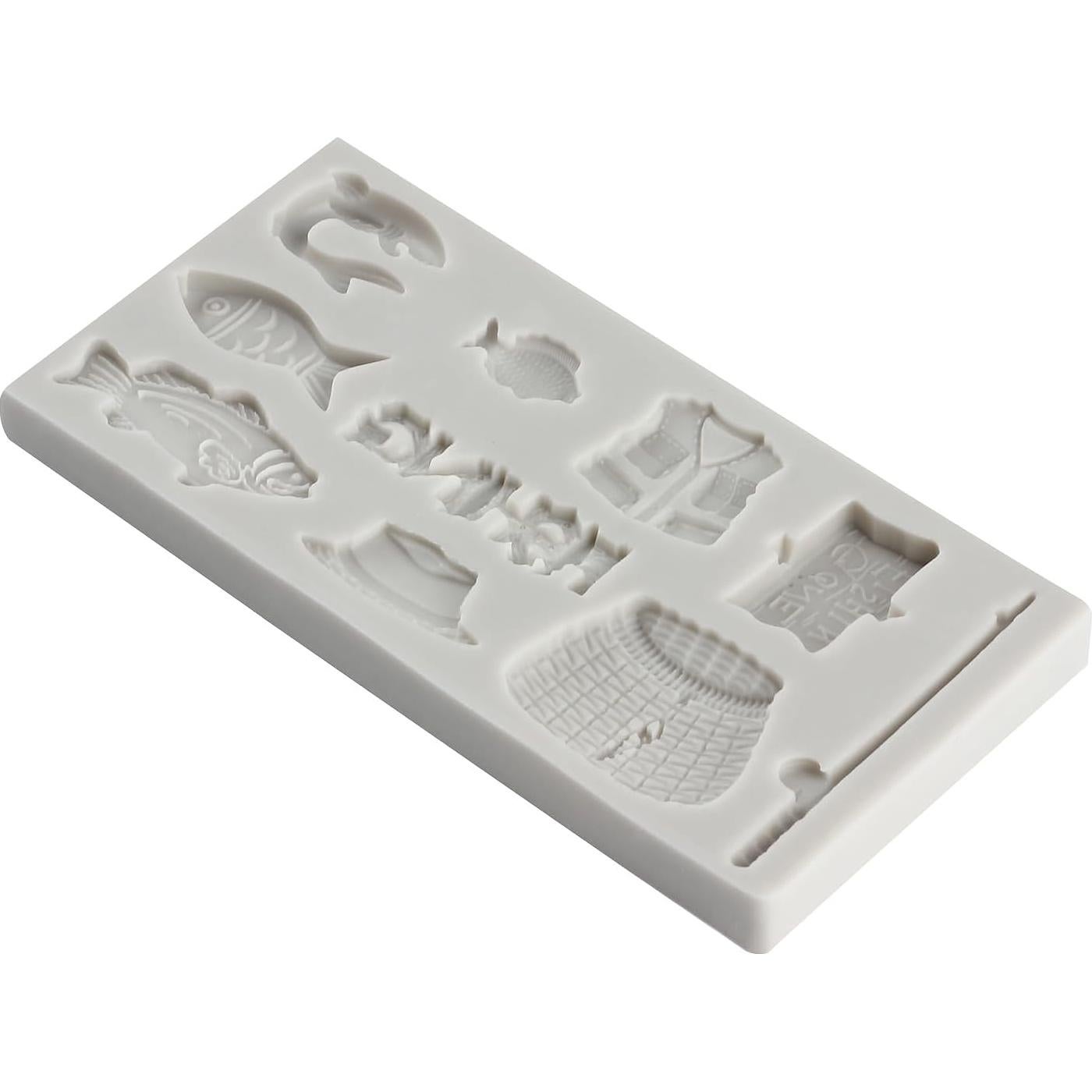 Molde de Silicona para Fondant de Herramientas de Pesca MINFEIDMS