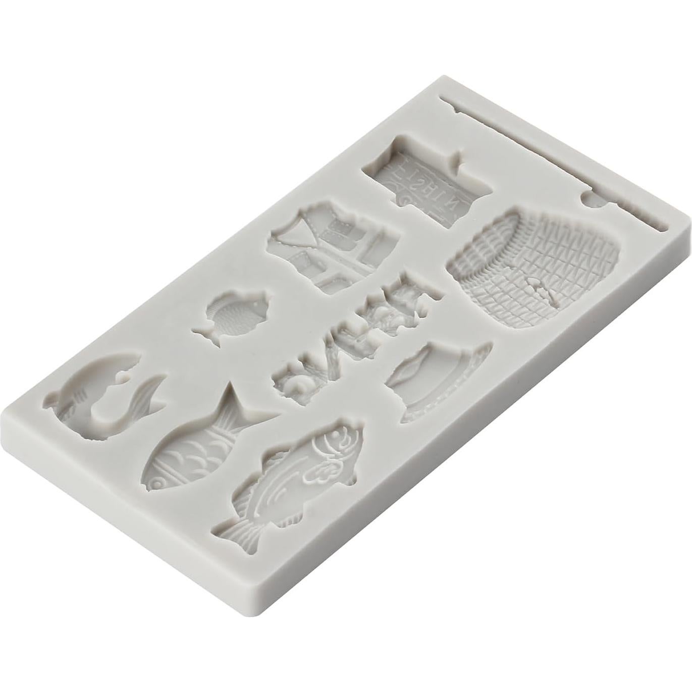 Molde de Silicona para Fondant de Herramientas de Pesca MINFEIDMS