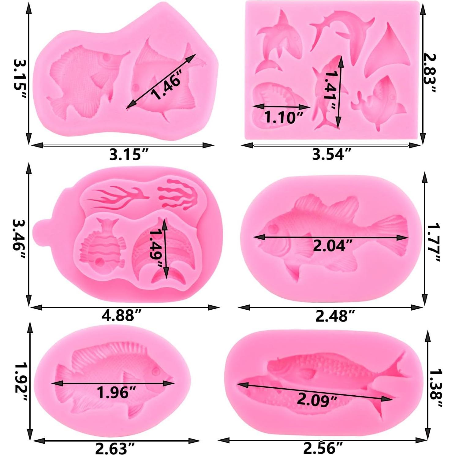 Molde de Silicona de Fondant Marino ZiXiang - Set de 6 Piezas