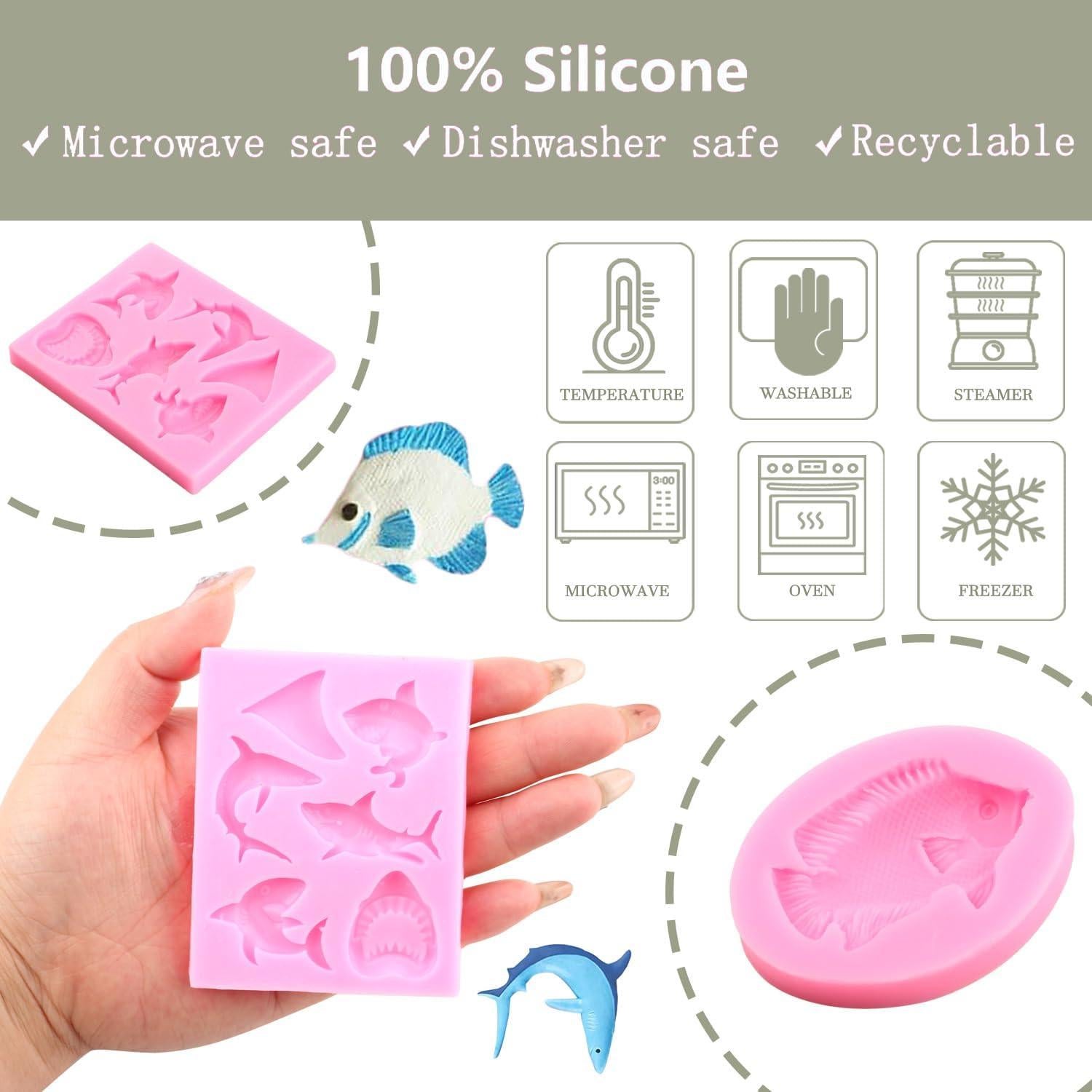 Molde de Silicona de Fondant Marino ZiXiang - Set de 6 Piezas