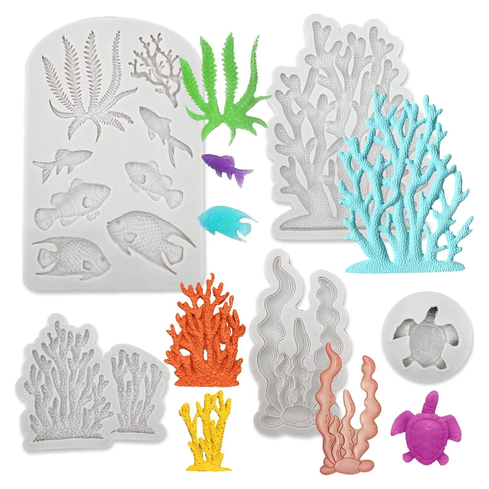 5 Moldes de Silicona Marino GeoGeoDIY para Decorar Pasteles