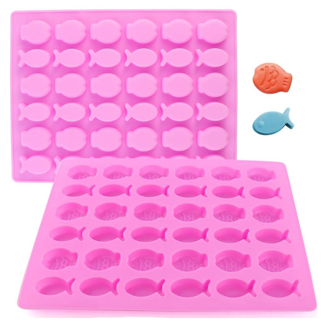 Moldes de Silicona en Forma de Pez JOGILBOY - 2 Piezas 36 Cavidades