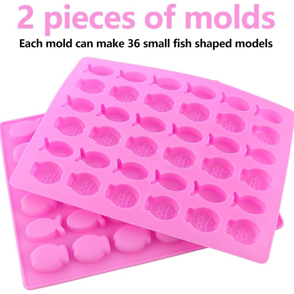 Moldes de Silicona en Forma de Pez JOGILBOY - 2 Piezas 36 Cavidades
