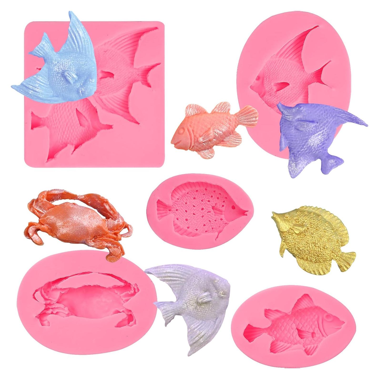 5 Moldes de Silicona para Fondant nklbio F-133 Marinos