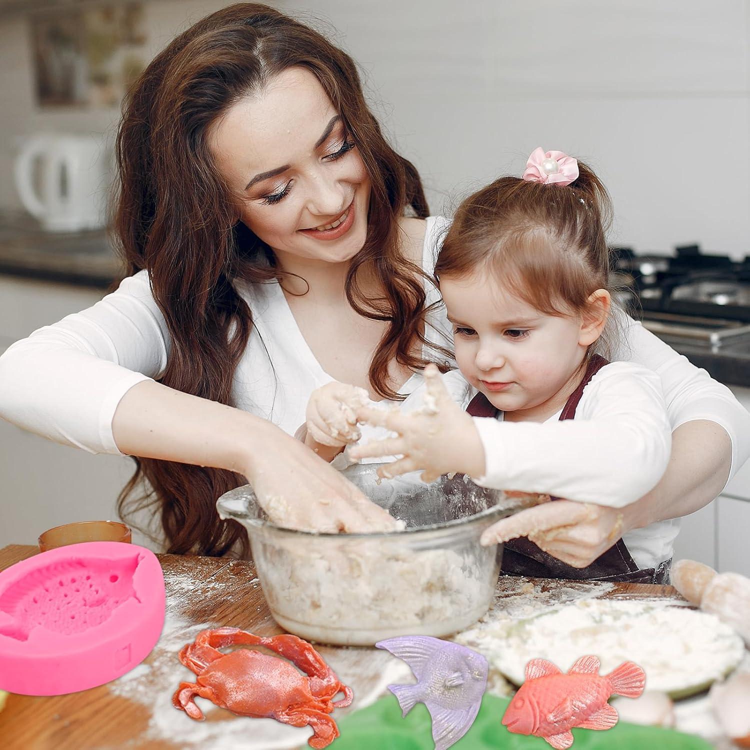 5 Moldes de Silicona para Fondant nklbio F-133 Marinos