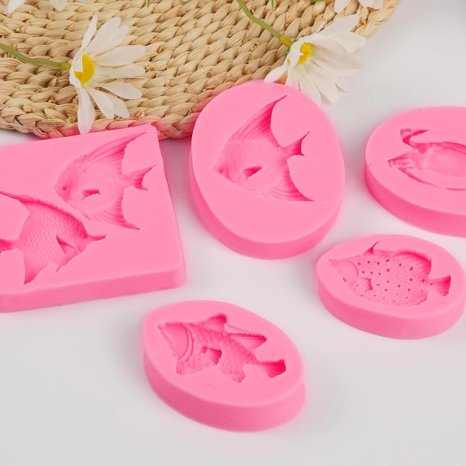 5 Moldes de Silicona para Fondant nklbio F-133 Marinos