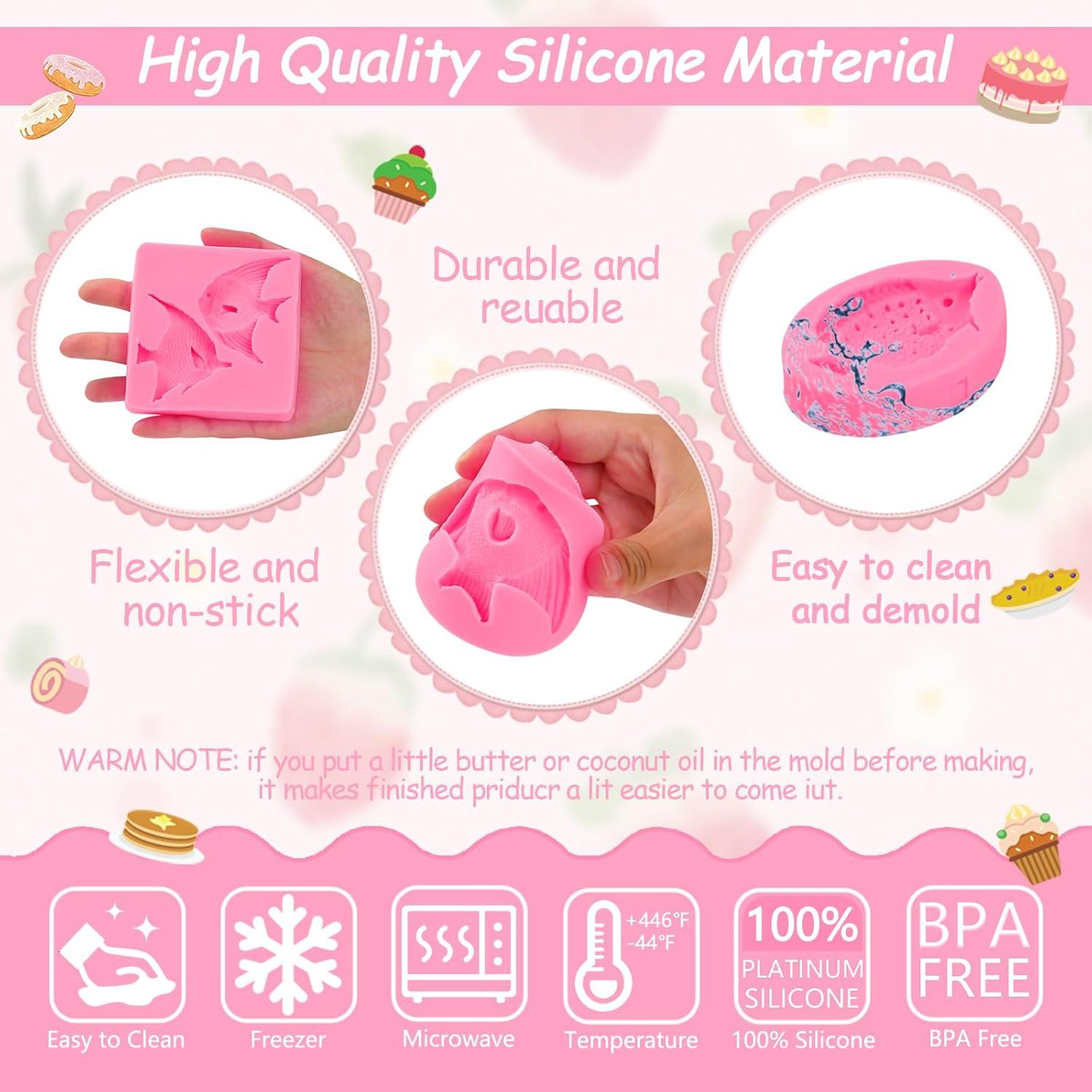 5 Moldes de Silicona para Fondant nklbio F-133 Marinos