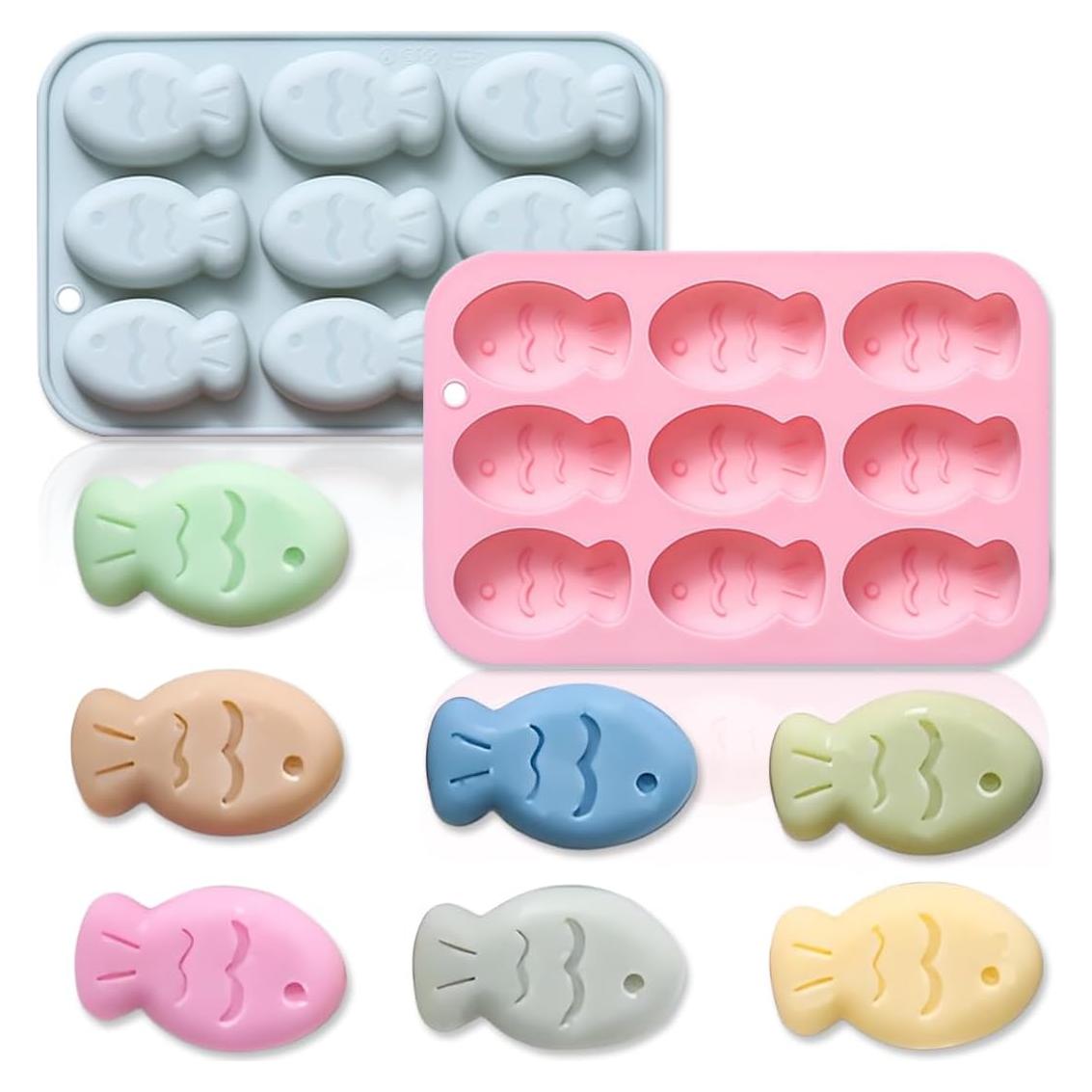 Moldes de Silicona en Forma de Pez JOMIHONEY - 2 Piezas