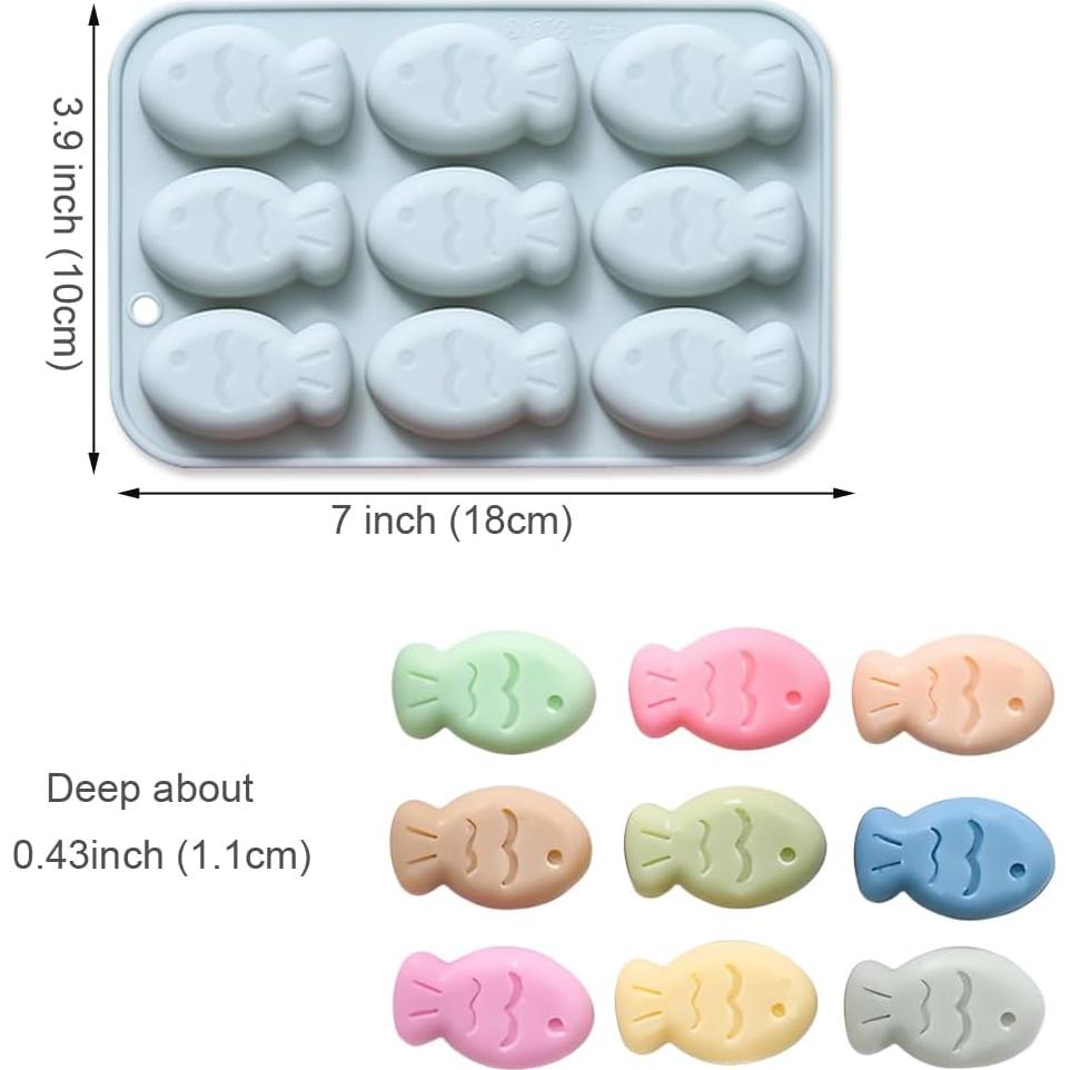 Moldes de Silicona en Forma de Pez JOMIHONEY - 2 Piezas