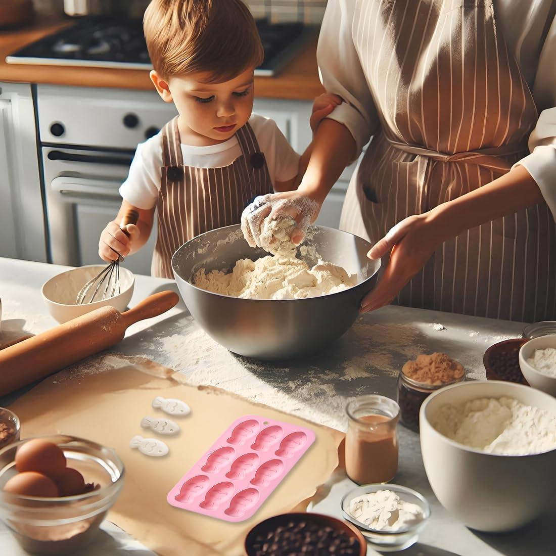 Moldes de Silicona en Forma de Pez JOMIHONEY - 2 Piezas