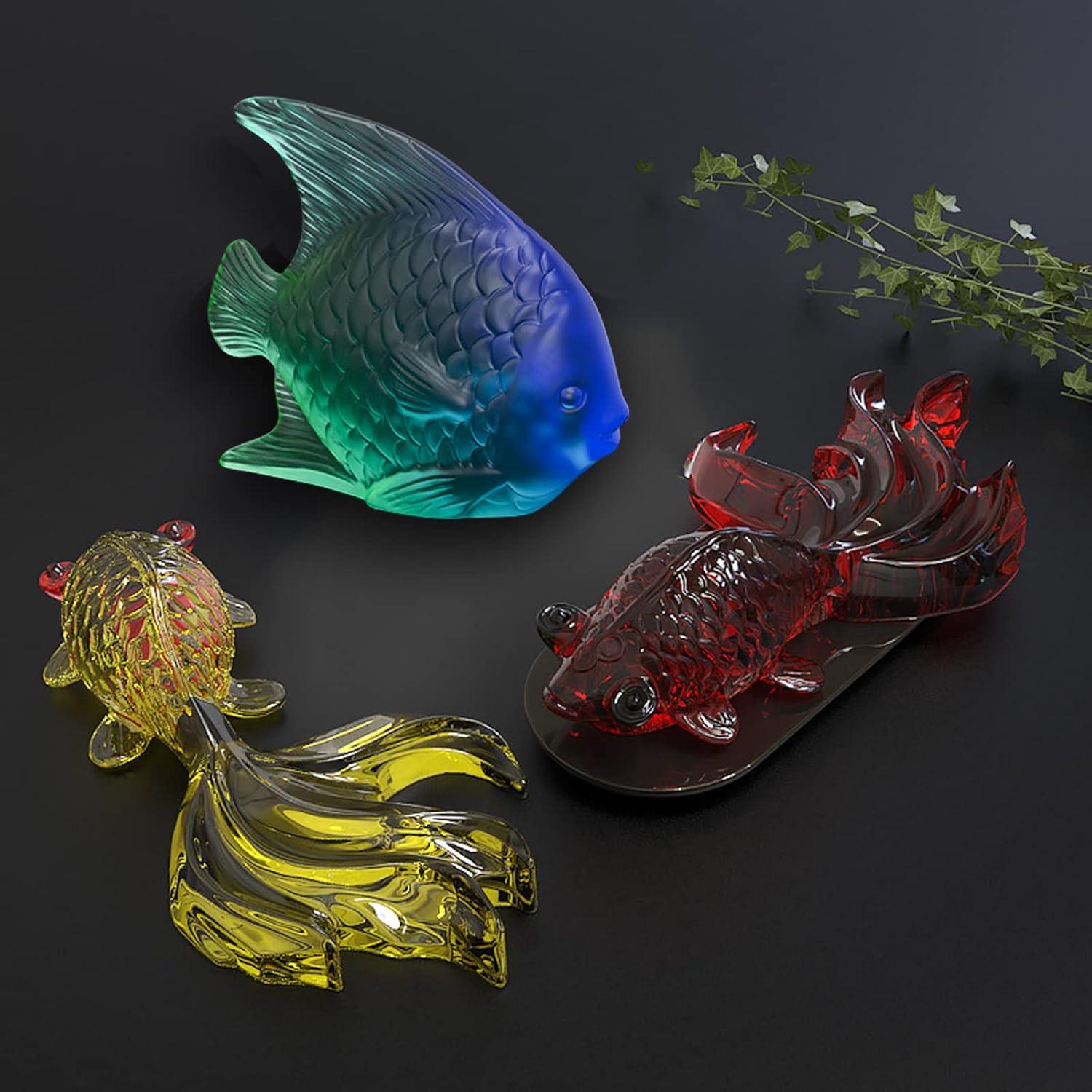 Moldes de Resina de Pez Dorado Grande Voaesdk 2 Piezas 3D