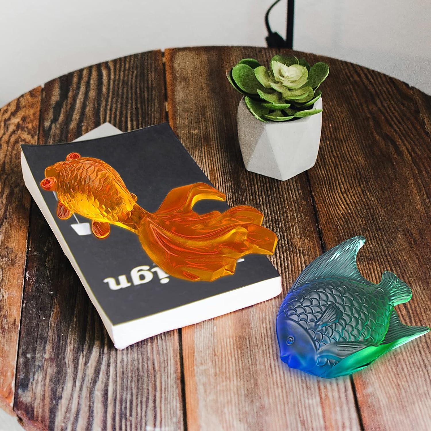 Moldes de Resina de Pez Dorado Grande Voaesdk 2 Piezas 3D