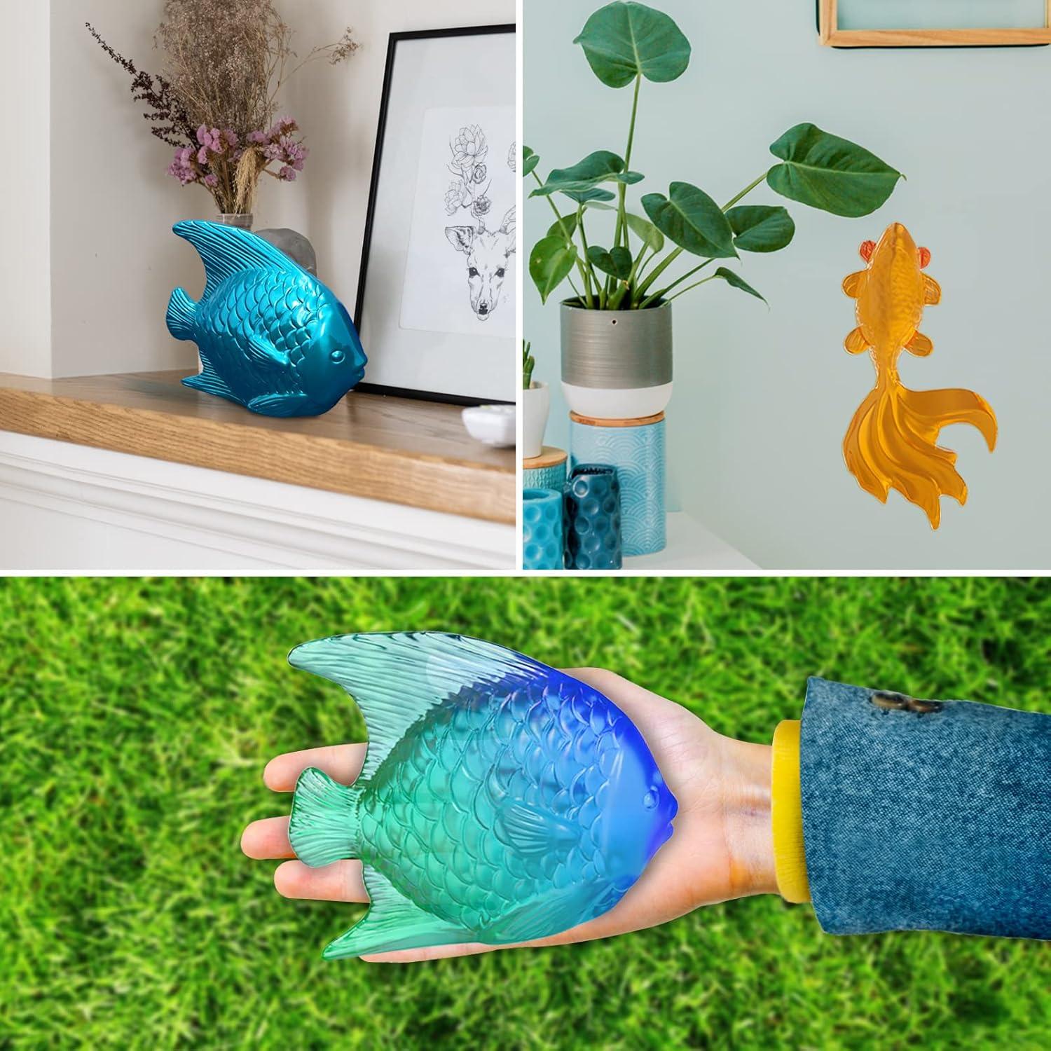 Moldes de Resina de Pez Dorado Grande Voaesdk 2 Piezas 3D