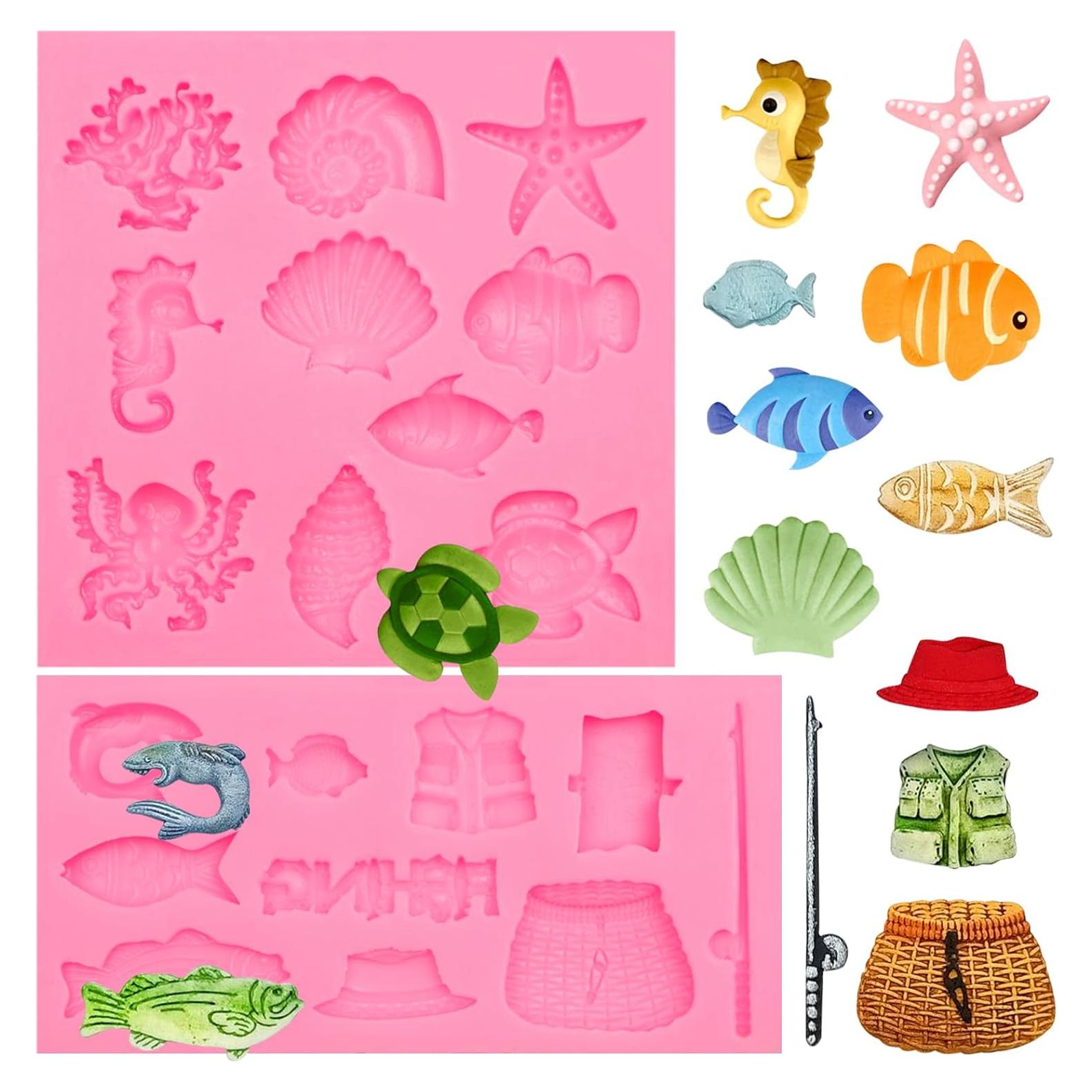 Molde de Silicona para Pasteles de Pesca 2 Pcs - ywzbomoldrm