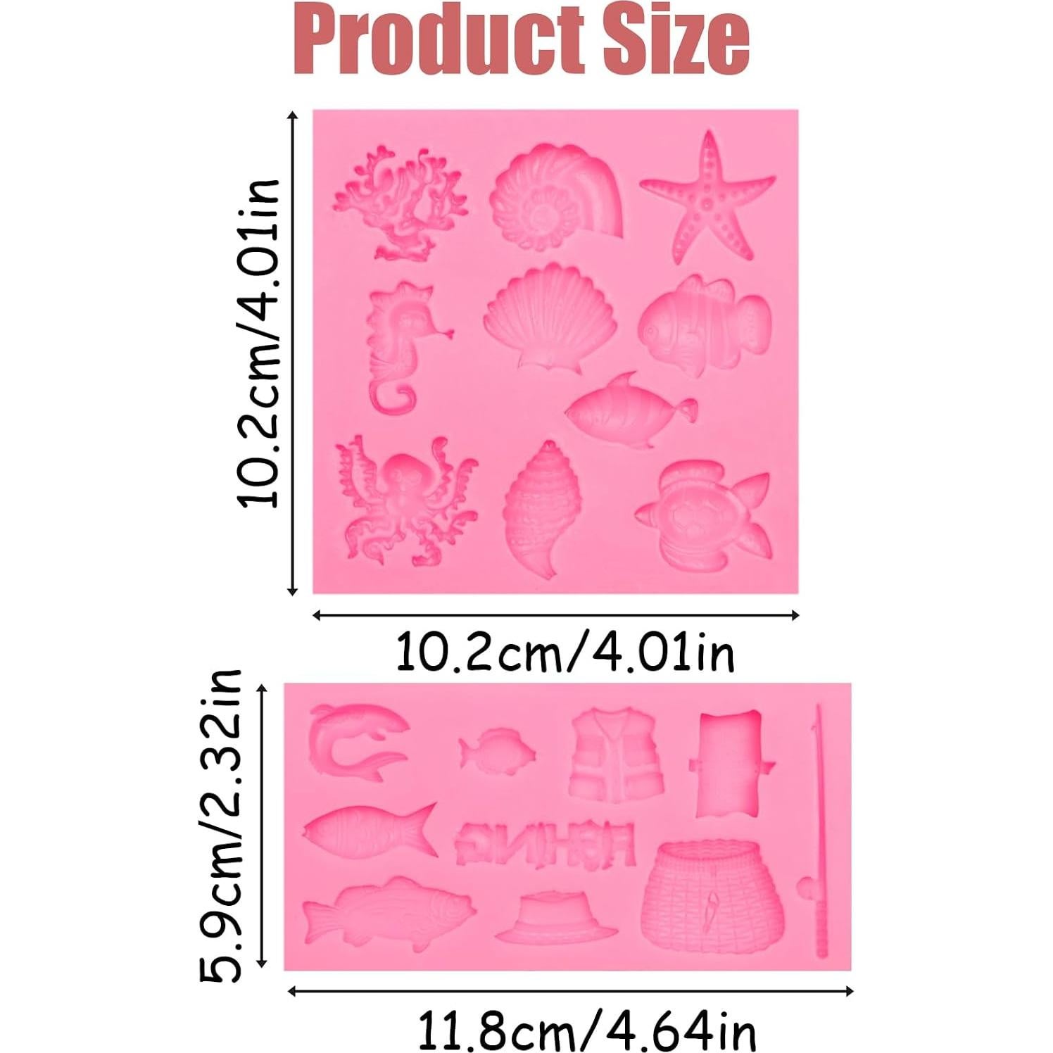 Molde de Silicona para Pasteles de Pesca 2 Pcs - ywzbomoldrm