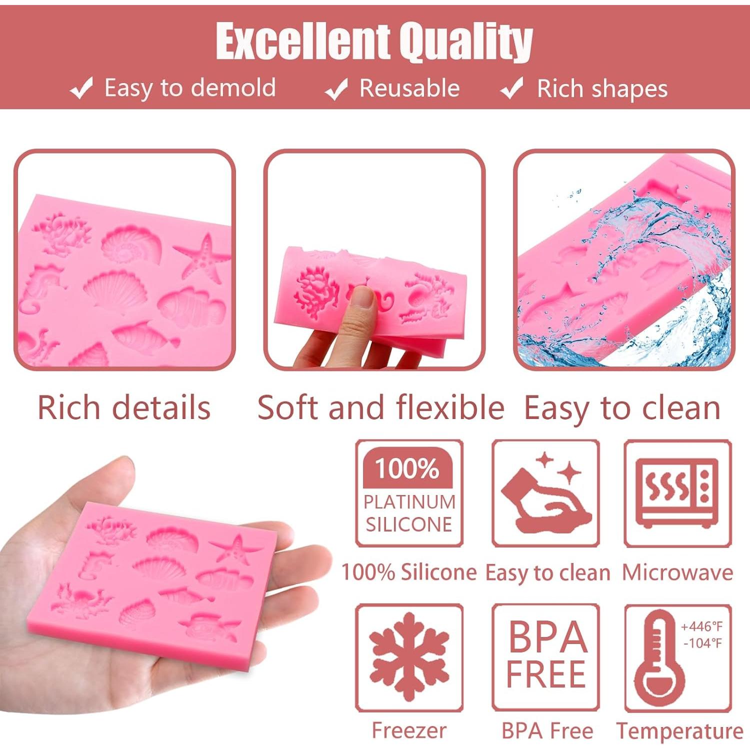 Molde de Silicona para Pasteles de Pesca 2 Pcs - ywzbomoldrm