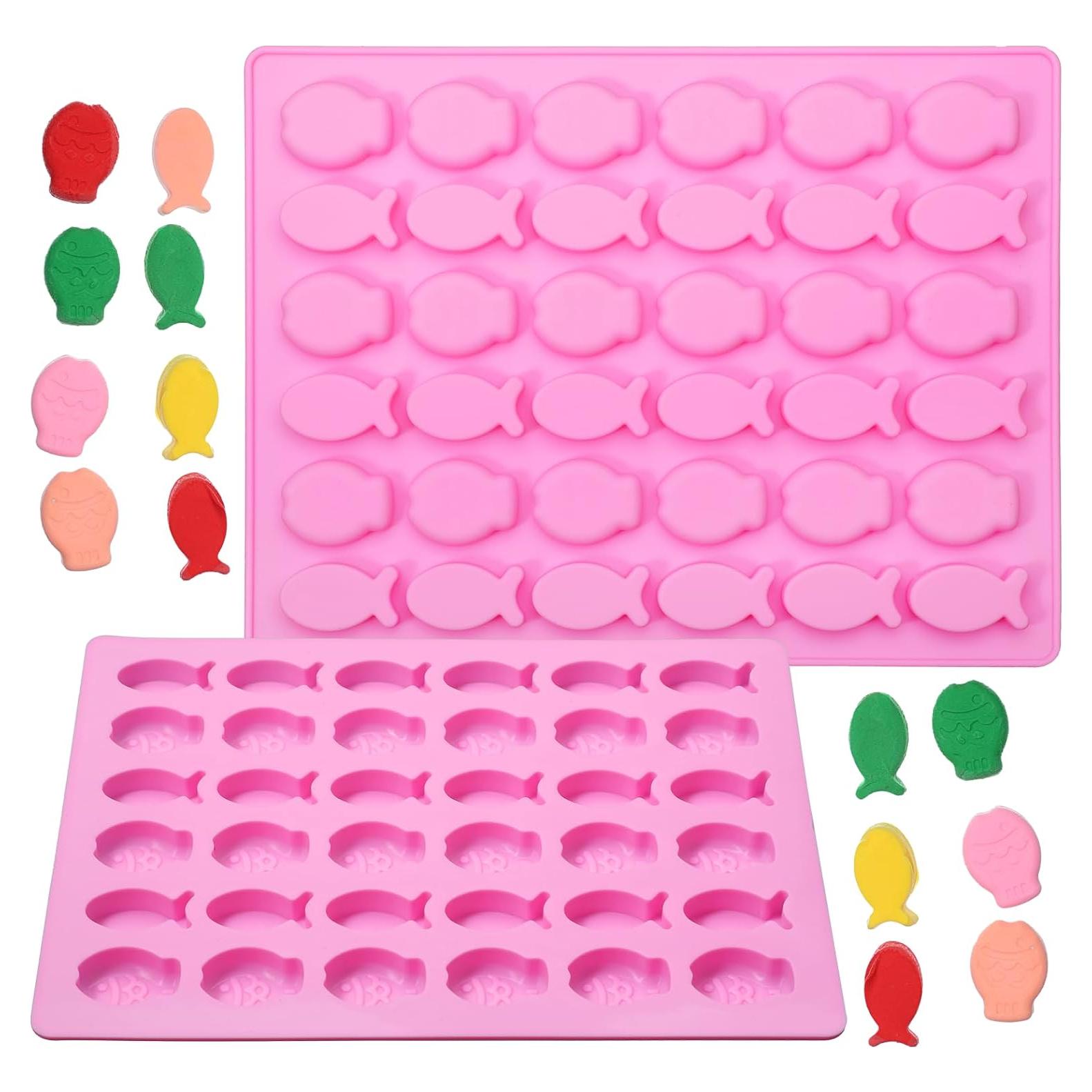 Mini Molde de Silicona en Forma de Pez 2 Pcs 36 Cavidades