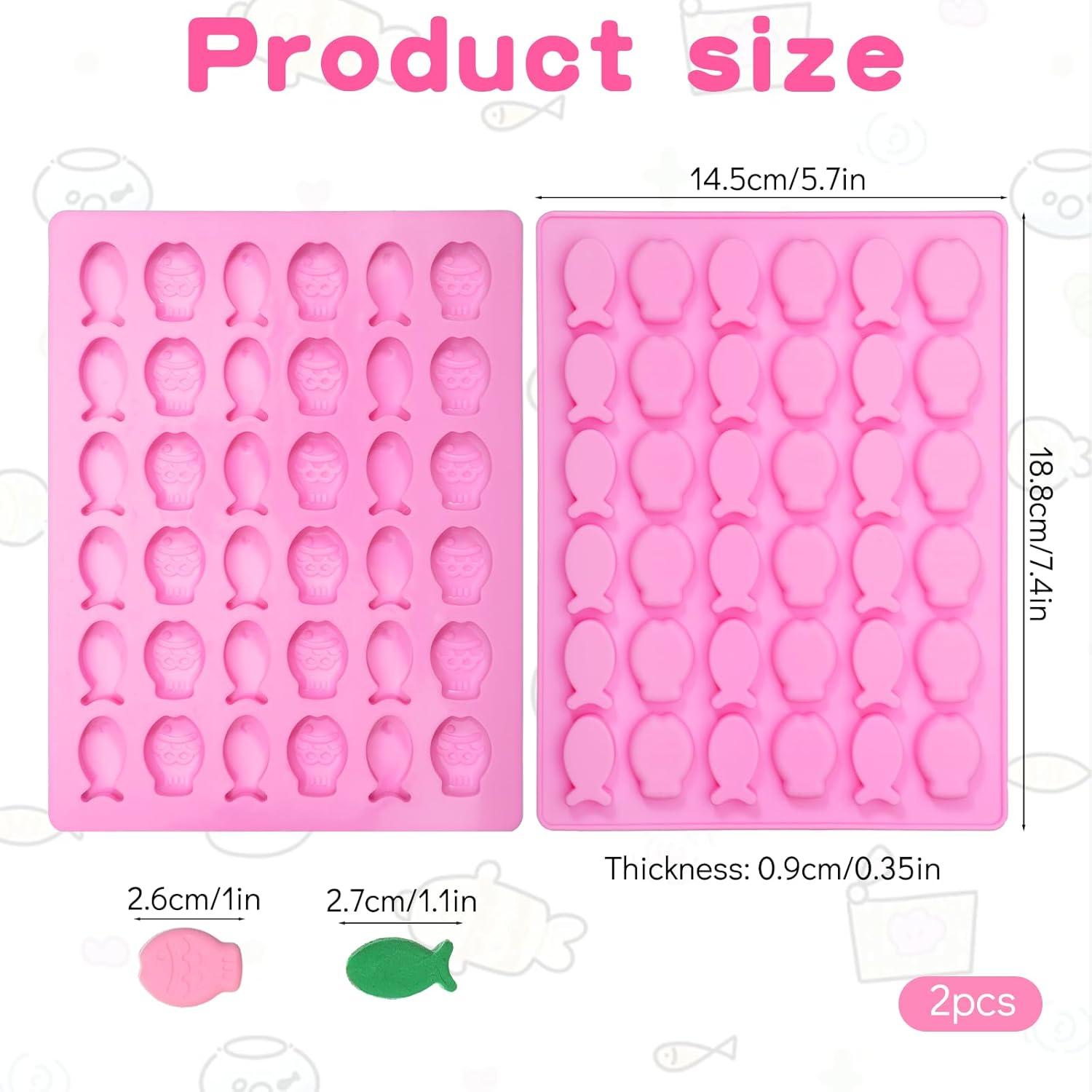 Mini Molde de Silicona en Forma de Pez 2 Pcs 36 Cavidades
