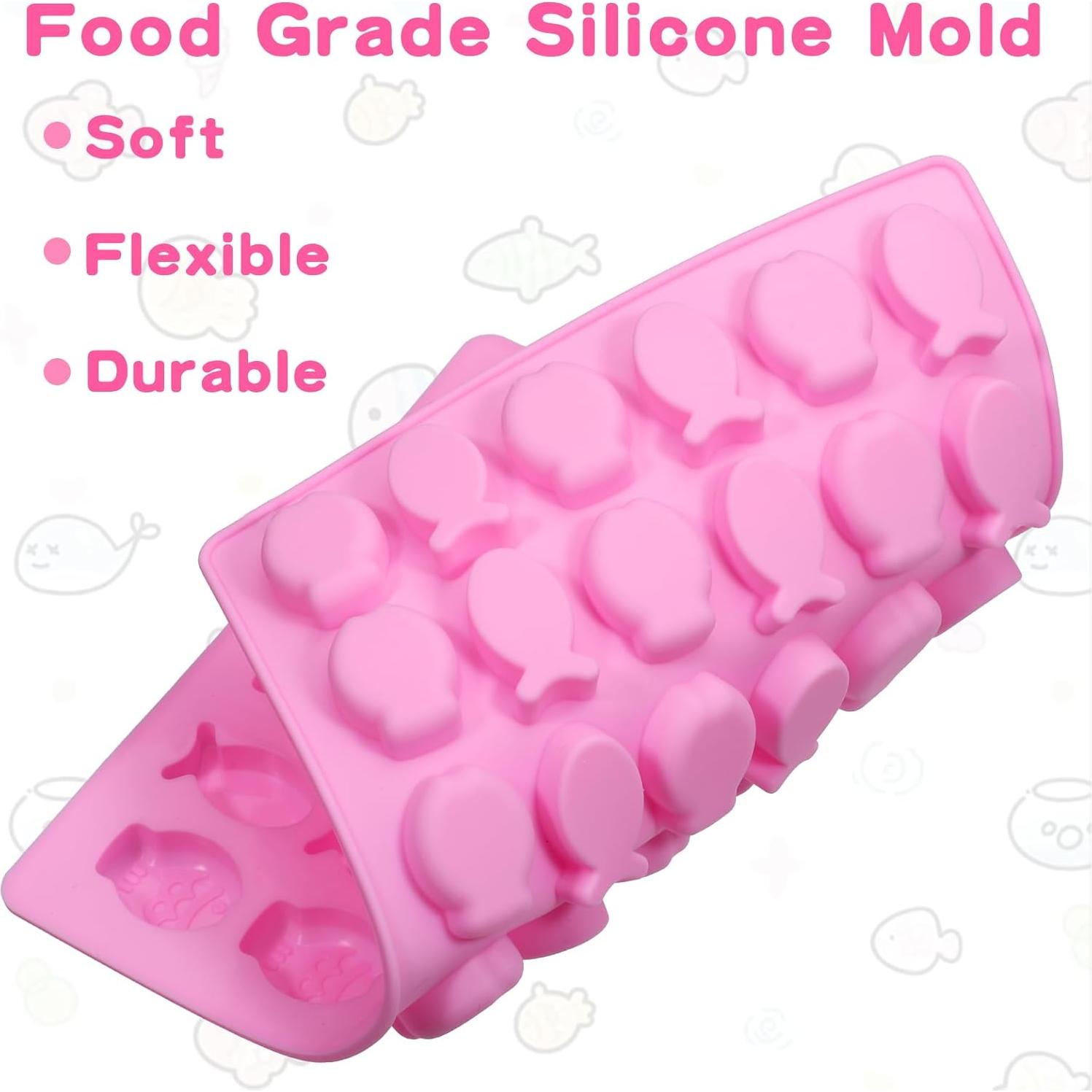 Mini Molde de Silicona en Forma de Pez 2 Pcs 36 Cavidades