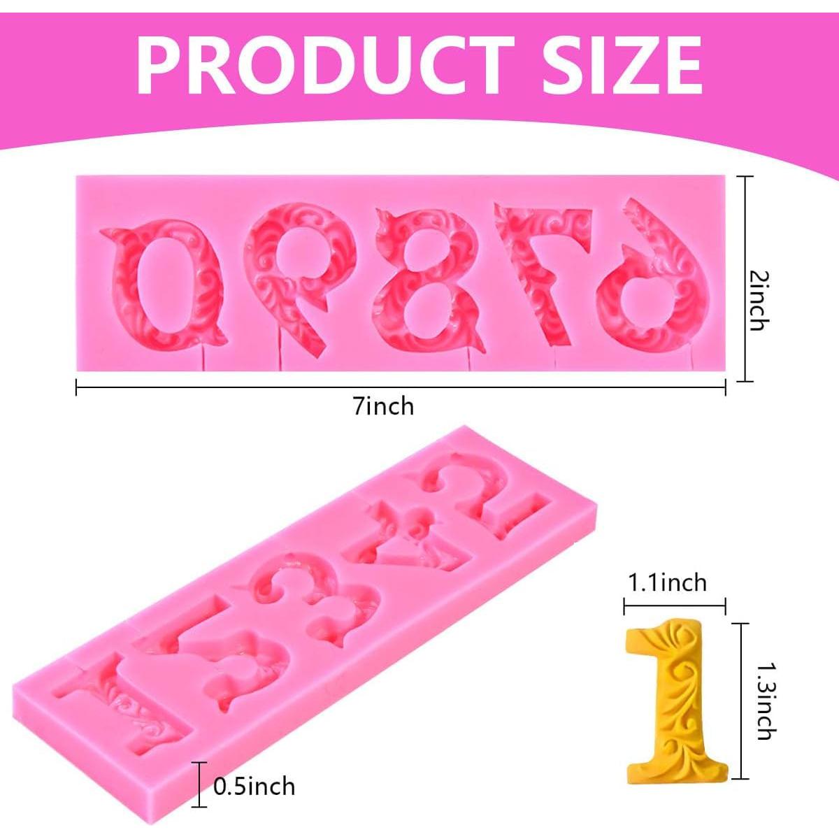 Molde de Chocolate Silicona OBTANIM Números 3D para Pasteles