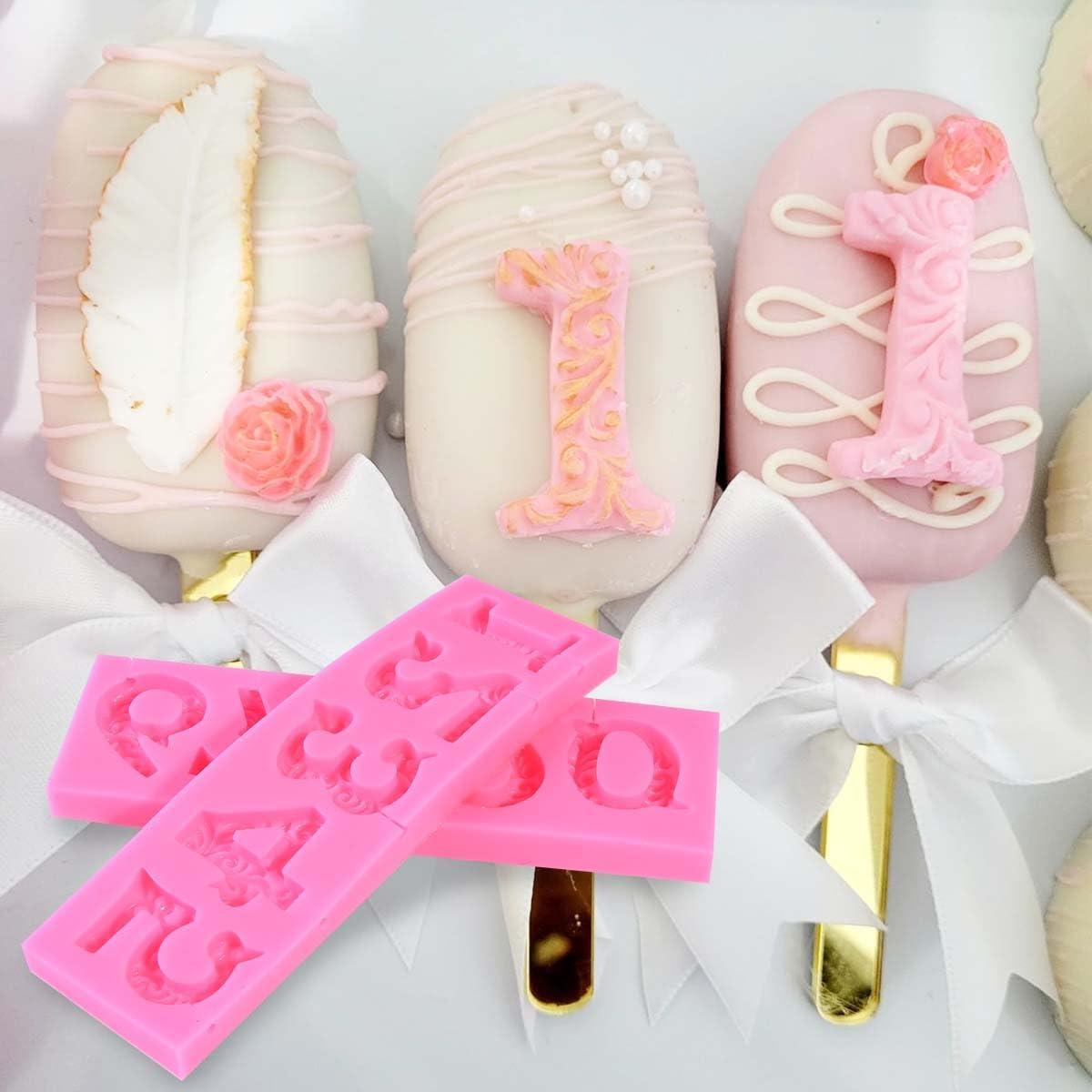 Molde de Chocolate Silicona OBTANIM Números 3D para Pasteles