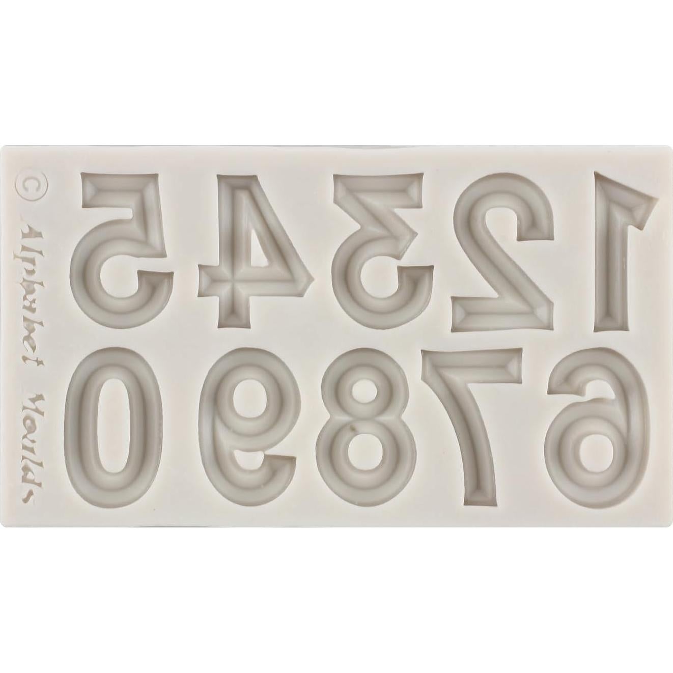 Molde de Silicona Fondant Números 0-9 MINFEIDMS 10x5.7cm