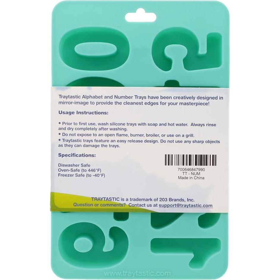 Molde de Números de Silicona Traytastic 0-9 para Hornear