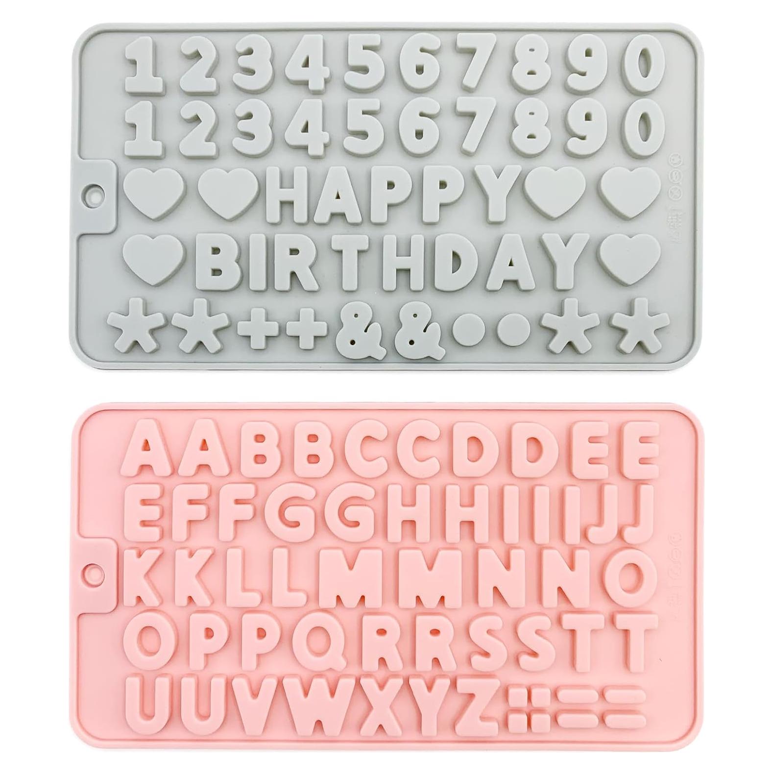 Moldes de Silicona Qgond para Letras y Números - 2 Piezas