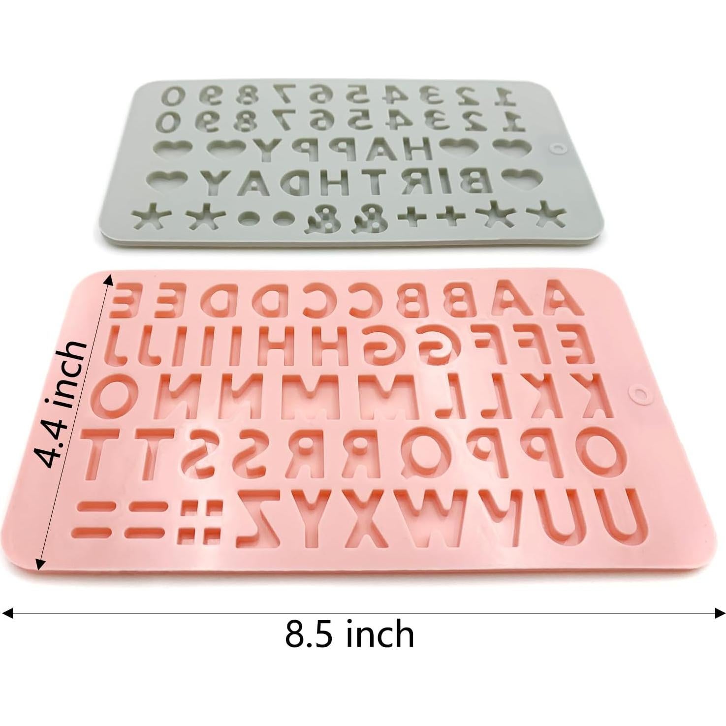 Moldes de Silicona Qgond para Letras y Números - 2 Piezas