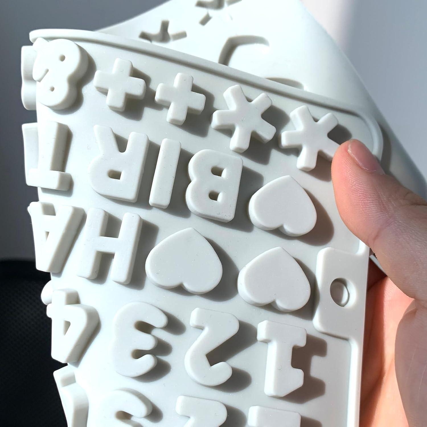 Moldes de Silicona Qgond para Letras y Números - 2 Piezas