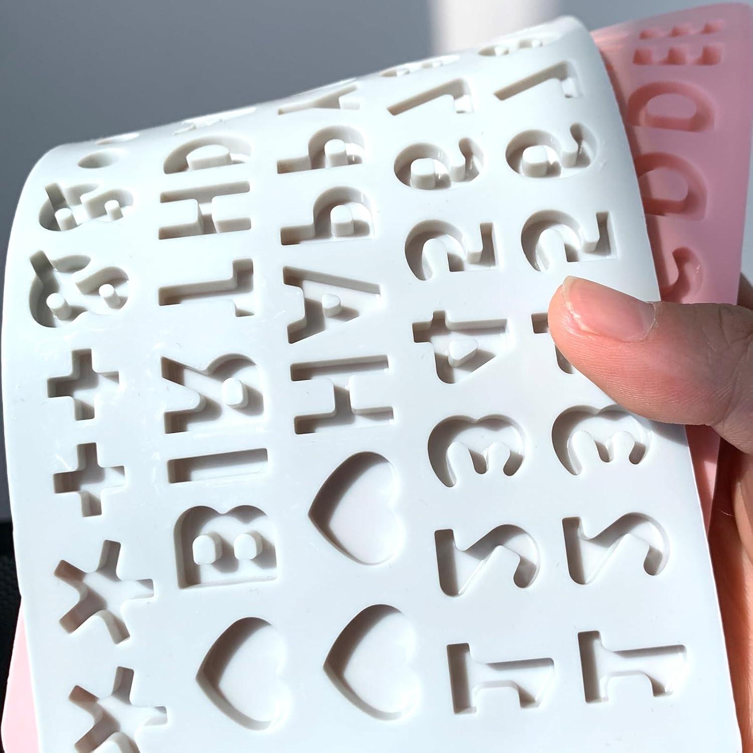 Moldes de Silicona Qgond para Letras y Números - 2 Piezas