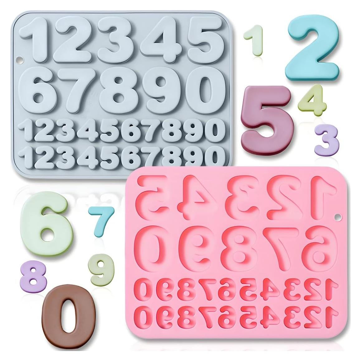 Moldes de Silicona para Números JOMIHONEY 30 Cavidades 0-9