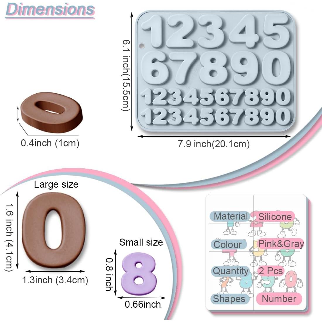 Moldes de Silicona para Números JOMIHONEY 30 Cavidades 0-9