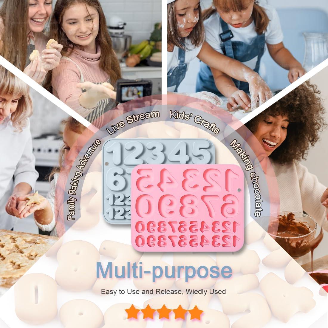 Moldes de Silicona para Números JOMIHONEY 30 Cavidades 0-9