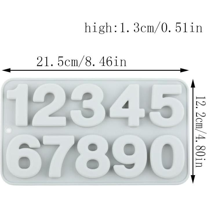 Molde de Silicona AIBOYA para Caramelos Números 0-9 Rosa