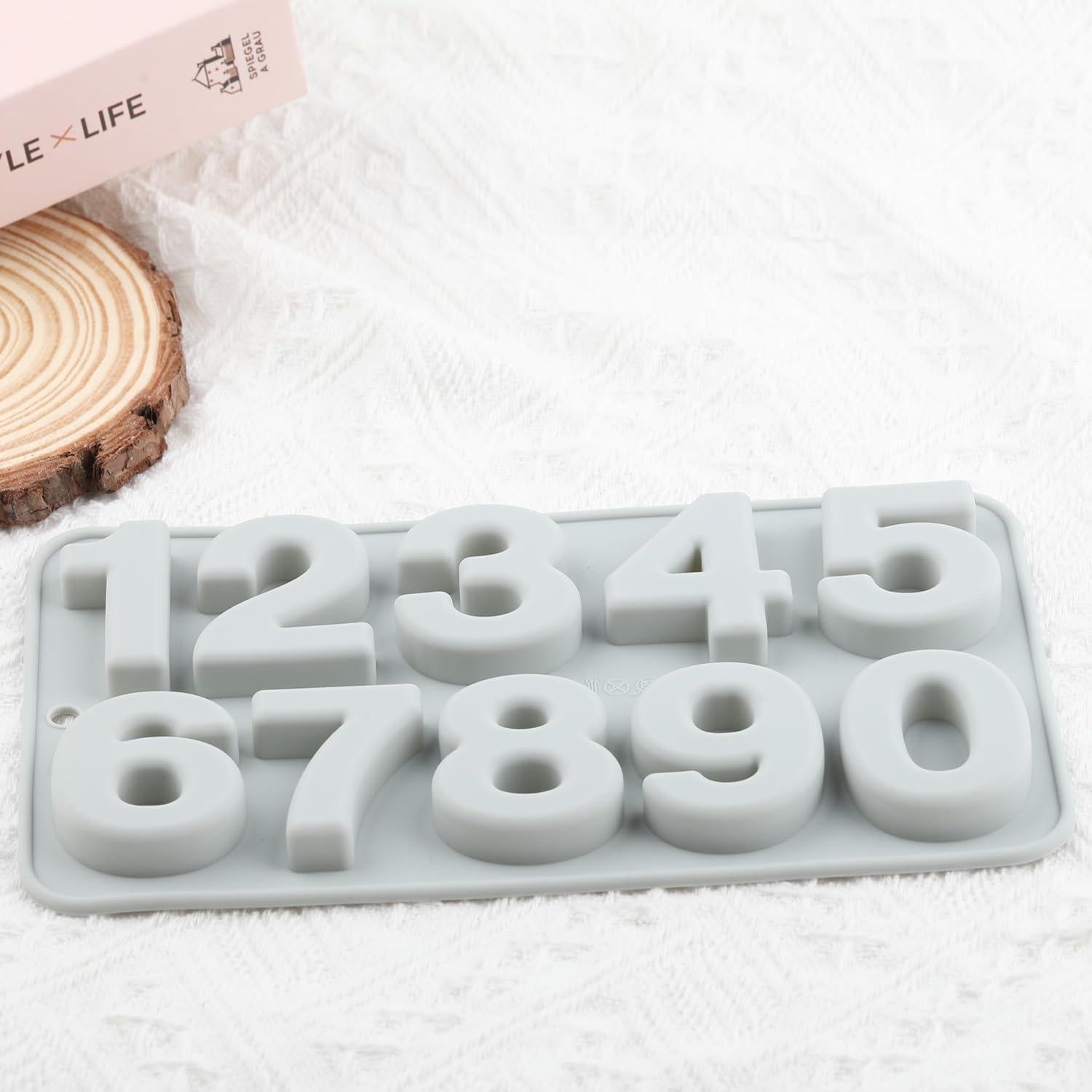 Molde de Silicona AIBOYA para Caramelos Números 0-9 Rosa