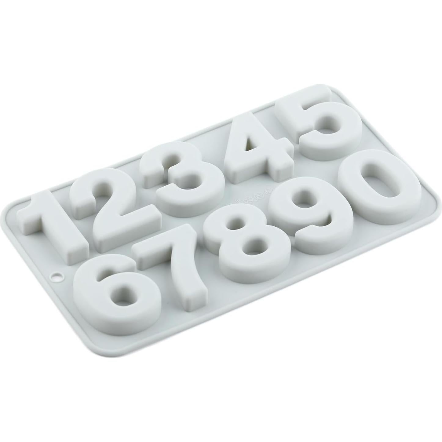 Molde de Silicona AIBOYA para Caramelos Números 0-9 Rosa